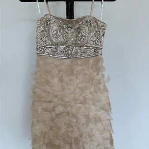 Sue Wong Elegant Cream Embellished Dress